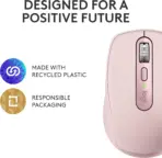Logitech MX Anywhere 3S – Ultra-Precise 8K DPI Mouse Any-Surface Tracking, MagSpeed Scroll, USB-C Rechargeable, Quiet Clicks, Bluetooth Only, Up to 3 Devices At The Same Time, Works on Glass, Programmable Buttons, Win/macOS/ChromeOS/Linux | ROSE PINK - Image 9