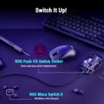 ASUS ROG Harpe Mini Core 52g Wired Gaming Mouse With 12,000 DPI Optical Sensor, ROG Micro Switch II, Push-Fit Switch Sockets, PTFE Feet, 1000 Hz Polling Rate | BLACK  - Image 4