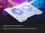 Aluminum Alloy Gaming Laptop Cooler Cooling Pad | 2 Quiet Fans | Support Up to 17.3 Inch Heavy Notebook, Laptop | 5 USB PORTS | 2 Big fans | 380 x 285 x 70 mm | Silver - Image 7