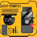 Multifunction Power Source 800A Peak 600A Start 10000mAh Car Jump Starter With 150PSI Air Pump, Fast Charging Power Bank, 12 Safety Protections, LED SOS Light, Compact 197×105×55mm Design | BLACK