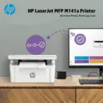 HP LaserJet MFP M141a Multifunction All In One Printer, Print - Copy - Scan , 21 - 30 Print Speed, USB Connectivity, 100 Sheets Output Capacity, Up to 21 cpm Copy Speed, LED Display, White | 7MD73A
