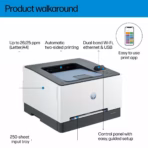 HP Color LaserJet Pro 3203dw : Color Laser Wireless Printer With Automatic Duplex (Two Sided) Printing, 25 PPM Speed, Dual-Band Wi-Fi, TerraJet Toner, HP Wolf Pro Security , Print Only Function - Image 2