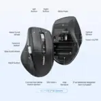 UGREEN M751 Wireless Mouse, Bluetooth & 2.4G Master Computer Mouse with Ultra-Fast Scrolling, 5-Level up to 5K DPI, Silent, Connects Up to 3 Devices, 6 Buttons, 10M Connection | BLACK ~ 45792 - Image 7