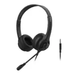 A4tech HS-8i Stereo Headset , Volume Control, Leather Ear Pads , Rotatable Mic - Black