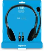 Logitech H110 Stereo Headset With 180° Rotating Noise-Reducing Microphone, Dual 3.5mm Jacks, Lightweight Adjustable Headband, Stereo Sound | Dark Grey - Image 6