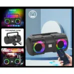 Kisonli K1 Portable Bluetooth 5.0 Bass Stereo Speaker | 9 RGB Light Modes | Rechargeable Karaoke Music Player with Handle Phone Cradle | Supports USB,  TF Card, Mic Input - Image 5