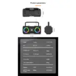 Kisonli K1 Portable Bluetooth 5.0 Bass Stereo Speaker | 9 RGB Light Modes | Rechargeable Karaoke Music Player with Handle Phone Cradle | Supports USB,  TF Card, Mic Input - Image 6