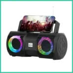 Kisonli K1 Portable Bluetooth 5.0 Bass Stereo Speaker | 9 RGB Light Modes | Rechargeable Karaoke Music Player with Handle Phone Cradle | Supports USB,  TF Card, Mic Input - Image 10