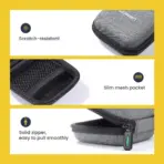 UGREEN Headphone Organizer Mini Shockproof Carrying Case - Travel Pouch For AirPods, Bose, Beats, Sony, Wireless Earbuds, USB Cable, Flash Drive, Charger, Adapter, SD Card ; 84×82×44mm ; 100g | LP128-70577 - Image 3