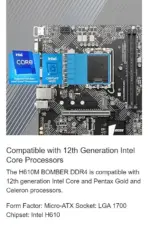 MSI PRO H610M-B DDR4 Micro-ATX Motherboard, LGA1700 , DDR4 3200, PCIe 4.0 x16, M.2 PCIe 3.0 x4, 1Gb LAN, HDMI 2.1, 4 SATA, 10 USB, TPM & 7.1 Audio, for Intel 14th/13th/12th Gen Core - Image 8