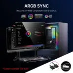 ASIAHORSE X-ATX ARGB LED Strip for Motherboards – 28 Addressable RGB LEDs, 5V 3-Pin Aura Sync Compatible, Flexible Light Bar for ATX PC Builds (Black) - Image 5