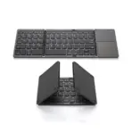 B033 Mini Foldable Wireless Bluetooth Keyboard With Built-In Touchpad – 64 Keys, Triple-Folding, Rechargeable, Compatible With Android, Windows, iOS |  GREY - Image 10