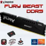 Kingston Fury Beast 16GB DDR5 6000MT/s Desktop Memory With CL30 Timing 1.40V , AMD EXPO And Intel XMP 3.0 Support, On-Die ECC, Black Aluminum Heat Spreader | BLACK ~ KF560C30BBE-16