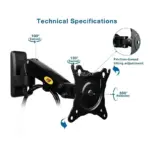 Wall Mount Bracket Arm for LED LCD TV Screen Monitor  - Full Motion Articulating Swivel for 17" ~ 27" Inch Monitors with Adjustable Gas Spring  - Image 9