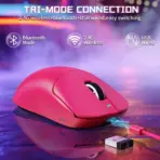 ATTACK SHARK X8SE Wireless Gaming Mouse With PAW3311 Sensor, 25,000 DPI, 1000Hz Polling Rate, Tri-Mode Connectivity, And 500mAh Battery | Berry Red - Image 4