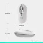 Logitech POP Bluetooth Wireless Mouse with Emoji Customizable Button - SilentTouch Clicks- Connect up to 3 devices - 10 meters Wireless Range -  SmartWheel Scrolling -  Compatible with Windows®, macOS, ChromeOS™,  iPadOS, Microsoft Surface | Off-white - Image 8
