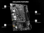 MSI PRO B760M-E DDR4 Motherboard, Micro-ATX - Supports Intel 14th, 13th & 12th Gen Core Processors, LGA 1700 - DDR4 Memory Boost 4800+MHz/OC, PCIe 4.0 x16 Slot, M.2 Gen4 Slot - Image 3