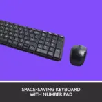 Logitech MK220 Wireless Keyboard And Mouse Combo – Compact Design, Spill-Resistant Keys, Ambidextrous Optical Mouse, 10 m Range, 24-Month Battery Life, USB 2.4GHz  Receiver, Supports Windows & ChromeOS | BLACK - Image 3