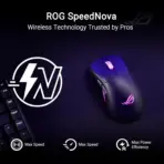 ASUS ROG Keris II Origin Wireless Gaming Mouse – Right-Handed Ergonomic, 65g, Tri-Mode Connectivity, 42K DPI, up to 127Hr Battery, ROG AimPoint Pro Sensor RGB 3-Zone Lighting 8000Hz Polling Rate Paracord PTFE Feet, Web-Based Configuration, PC/Mac Support | BLACK ~ 90MP04A0-BMAA00 - Image 10