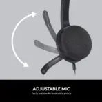 Logitech H340 USB Computer Headset With Digital Stereo Sound, Noise-Canceling Bi-Directional Microphone, Adjustable Lightweight Headband, Plug-And-Play USB-A Connection, for Windows and Mac | BLACK - Image 6