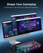 GravaStar Mercury V75 Pro Hall Effect Gaming Keyboard With Gateron HE Magnetic Jade Switch, 8000Hz Polling Rate, 0.005mm Precision, 256K Scan Rate, Adjustable Actuation, Rapid Trigger, RGB Lighting, Semi-Aluminum Build | Cyberpunk - Image 6