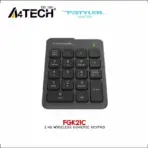 A4TECH FSTYLER FGK21C 2.4G Wireless Numeric Keypad Rechargeable Number pad - Auto-Channel Sort - USB Type-C Charging Cable -18 Low-profile Keys -Windows 7/8/8.1/10/11 - Image 4