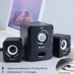 Kisonli U-2900BT 2.1 USB Computer Speakers with Bluetooth 5.0, Subwoofer, AUX, Colorful LED Lights, Touch Control, and USB Power Supply for Home Theater, Outdoor, and Gaming - Image 2