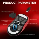 Attack Shark X3 49g Superlight Wireless Gaming Mouse – PAW3395 Sensor, 26K DPI, Tri-Mode (2.4G/Bluetooth/Wired), 1000Hz, 200-Hour Battery, TTC Encoder – Red - Image 9
