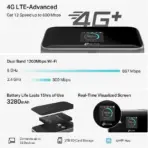 TP-Link M7750 LTE-Advanced Mobile Wi-Fi Hotspot With 600Mbps 4G+, AC1200 Dual-Band Wi-Fi, 15-Hour Battery, 1.44-Inch TFT Display, USB-C Charging - Image 2