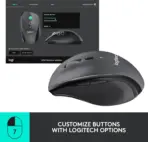 Logitech Marathon Mouse M705 Wireless Optical Mouse With 36Mo Battery, Hyper-Fast Scroll, 2.4GHz Unifying USB Receiver, 5 Customizable Buttons, Ergonomic Design, for Windows - macOS - Chromebook | Black - Image 4
