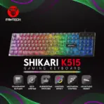 Fantech Shikari K515 RGB Wired Gaming Keyboard with 6 Keys Advance Anti-Ghosting | Transparent cover & Keycaps | 104 Keys Membrane Switch 