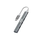MARVO UH008 USB-C Hub | 1x USB 3.0 (5Gbps), 3x USB 2.0 (480Mbps), 1x USB-C Female, Metal Build, 15cm Cable, Plug & Play, 5V=3A Input, 102x16x7mm, 21g