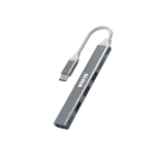 MARVO UH008 USB-C Hub | 1x USB 3.0 (5Gbps), 3x USB 2.0 (480Mbps), 1x USB-C Female, Metal Build, 15cm Cable, Plug & Play, 5V=3A Input, 102x16x7mm, 21g
