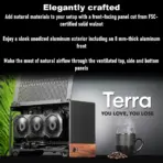 Fractal Terra Graphite Mini-ITX Case With Solid Walnut Front, 8mm Aluminum Panel, PCIe 4.0 Riser, Adjustable Spine, 322mm GPU Support, SFX PSU, Dual SSD Mounts ~ FD-C-TER1N-01v - Image 2