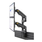 NB D22 Dua Monitor Wall Mount Arm – 22"–32" Support, 12Kg Load, ±180° Swivel, 360° Rotation, +85°/-30° Tilt, 530mm Reach, VESA 75x75/100x100, Aluminum Alloy Build, Black | NB-D22 - Image 3