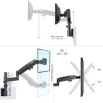 NB D21 Monitor Wall Mount Arm – 22"–35" Screen Support, 9kg Load, 360° Rotation, ±180° Swivel, +85°/-30° Tilt, VESA 75/100mm, Retractable 530mm, ABS & Aluminum Build , Cable Management - Image 7