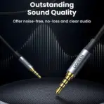 UGREEN AUX 3.5mm Audio Braided 4-Pole Cable with TRRS Stereo Aux Jack , 5 meters Hi-Fi Shielded Male-To-Male Cord With Mic Support, Gold-Plated Plugs, Nylon Braid, Universal Compatibility |  90788  - Image 2
