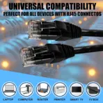 Cat6 UTP Patch Cord 1-METER  – 10Gbps Ethernet Cable, 250MHz Network Speed, 26AWG CCA Conductors, PVC Jacket, ANSI/TIA/EIA-568-B And ISO/IEC 11801 Class E Compliant, Fluke Passed | BLACK - Image 6