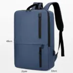 Laptop Backpack  Business / Travel  | USB Charging Port | Holds Up to 15.6" Laptops & Tablets | Waterproof | Anti-theft Pockets | Lightweight | Organized Compartments Slim Formal Design - BLUE - Image 2