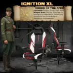 APEX SEAT "Ignition XL" Gaming Chair With 160KG Capacity, PU+Velvet+Suede Upholstery, Recline 90–141°, 4D Armrests, Magnetic Headrest, Class-4 Gas Lift, Frog Mechanism, Iron Base , ≤160KG Capacity| RACING BLACK RED WHITE - Image 2