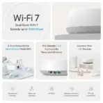TP-Link Deco BE25 BE3600 WiFi 7 Mesh System (3-Pack) – 3.6 Gbps Dual-Band, 2× 2.5G Ports, MLO, AI Roaming, HomeShield Security, 4K-QAM, Seamless Coverage for 150+ Devices - Image 2