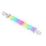 AsiaHorse 16AWG GPU 12VHPWR to 4-Pin 1-to-1 Dual SR ARGB Extension Cable White | 54 LEDs | 5V 3-Pin Sync | 340mm Length | Silver-Plated Wire | Silicone Build