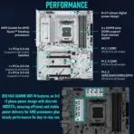 ASUS B850 MAX GAMING WIFI W - AMD AM5 ATX Motherboard, For Ryzen 9000/8000/7000, DDR5 8000+ MT/s, PCIe 5.0 x16, Triple M.2, WiFi 6E, 2.5Gb LAN, USB 10Gbps Type-C, DisplayPort, HDMI, BIOS FlashBack, Aura Sync - Image 2
