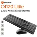 MEETION C4120 Little 2.4GHz Wireless Keyboard & Mouse Combo – Ergonomic Design, Full-Size Keyboard, 12 Multimedia Keys, Silent Typing, 10m Range, Adjustable 1600 DPI Mouse | BLACK