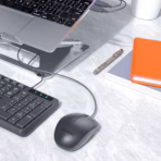 MEETION C235 Silent Wired Keyboard & Mouse Combo | Full-Size | Splash-Proof | USB Plug & Play | 104 Keys | 1200 DPI Mouse | Whisper-Quiet | Black - Image 4