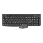MEETION CW295 Silent 2.4GHz Wireless Keyboard & Mouse Combo, EN/AR Layout, 112-Key Keyboard, Adjustable DPI Mouse, Long Battery Life, Black