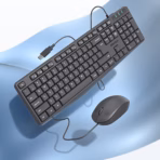 MEETION C235 Silent Wired Keyboard & Mouse Combo | Full-Size | Splash-Proof | USB Plug & Play | 104 Keys | 1200 DPI Mouse | Whisper-Quiet | Black - Image 3