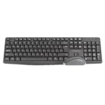 MEETION CW235 Silent 2.4G Wireless Keyboard & Mouse Combo, ENG/AR Layout, 104-Key Chiclet Keyboard, 1200 DPI Mouse, Long Battery Life, Black