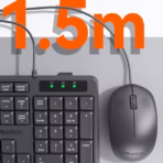 MEETION C235 Silent Wired Keyboard & Mouse Combo | Full-Size | Splash-Proof | USB Plug & Play | 104 Keys | 1200 DPI Mouse | Whisper-Quiet | Black - Image 9