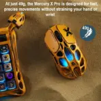 GRAVASTAR Mercury X Pro 8K Wireless Worn Edition-Yellow Gaming  Mouse with X Pro 8000Hz RGB Dongle – Lightweight 49g, PAW 3950 32K DPI, Tri-Mode Connectivity, RGB, Magnesium Alloy Skeleton | Battle Worn-Yellow  - Image 6
